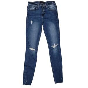 Flying Monkey Buckle Womens High-Rise Ankle Skinny Jeans Distressed Size 25 EUC